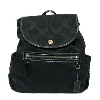 コーチ(COACH)のCOACH(コーチ) リュックサック美品  シグネチャー柄 F16548 黒 レザー(リュック/バックパック)