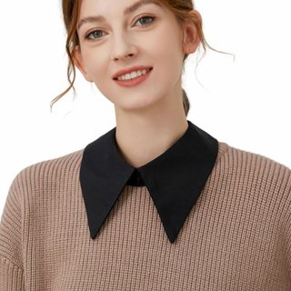 [UMIYI] つけ襟 レディース チョーカー 付け衿 シャツ襟 角襟 無地 ボ(その他)