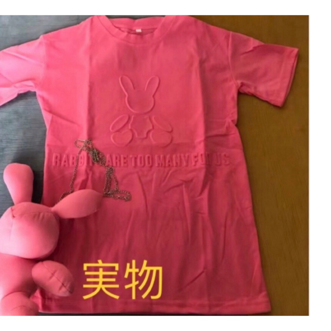 KWFB033キッズ 子供服 Tシャツワンピース  縫いぐるみ付き 女の子 夏  キッズ/ベビー/マタニティのキッズ服女の子用(90cm~)(ワンピース)の商品写真