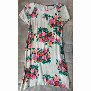 Comptoir des cotonniers - コトニエ　花柄 半袖ひざ丈ワンピース 34サイズ