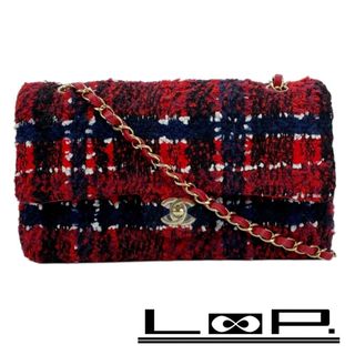 シャネル(CHANEL)の■新同■　シャネル マトラッセ 25 チェーン ショルダー ツイード ネイビー レッド ゴールド A01112 箱 【386978】5(ショルダーバッグ)