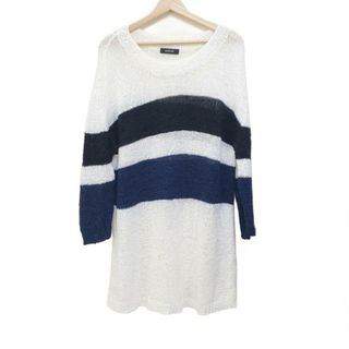 インゲボルグ(INGEBORG)のINGEBORG(インゲボルグ) チュニック サイズ4 XL レディース美品  - 白×ネイビー×黒 長袖/ボーダー(チュニック)