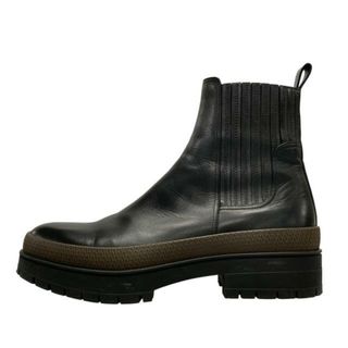 エルメス(HERMES)のHERMES(エルメス) ショートブーツ 41 メンズ バルク 黒×カーキ サイドゴア レザー(ブーツ)