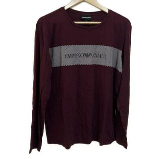 エンポリオアルマーニ(EMPORIO ARMANI)のEMPORIOARMANI(エンポリオアルマーニ) 長袖Tシャツ サイズXL メンズ - ボルドー×グレー×マルチ クルーネック(Tシャツ/カットソー(七分/長袖))