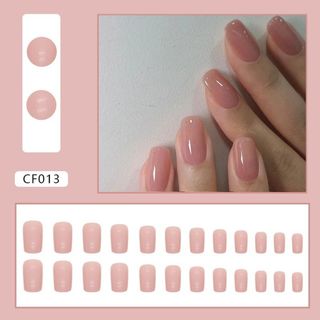 韓国 ネイル チップ シンプル アレンジ ピンク かわいい つけ爪 セルフネイル(つけ爪/ネイルチップ)