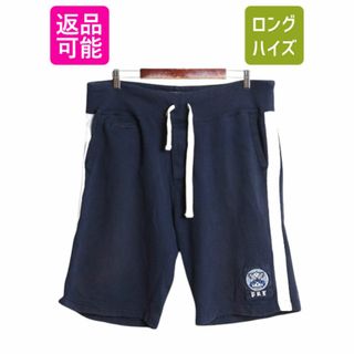 ラルフローレン(Ralph Lauren)の90s ポロ ラルフローレン スウェット ショートパンツ メンズ L オールド ショーツ トレーナー 短パン 裏起毛 ポケット付き サイドライン 紺(ショートパンツ)