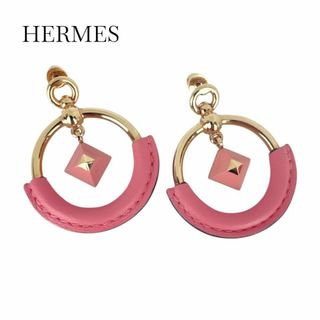 エルメス(HERMES)のHERMES ピアス ループ メドール PM ローズアザレ ローズゴールド(ピアス)