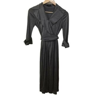 バーバリーブラックレーベル(BURBERRY BLACK LABEL)のBurberry Black Label(バーバリーブラックレーベル) ワンピース サイズ36 S レディース - グレー Vネック/七分袖/ロング/シルク/カシュクール(その他)
