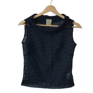 シビラ(Sybilla)のSybilla(シビラ) ノースリーブカットソー サイズM レディース - ダークグリーン×黒 刺繍/シースルー(カットソー(半袖/袖なし))