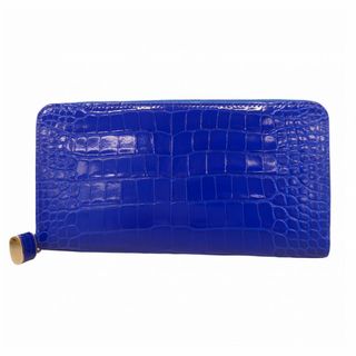 ルイヴィトン(LOUIS VUITTON)の【5gd4375-h】ルイヴィトン 長財布 クロコダイル・ブリリアント  ジッピーウォレット N95915 ブルー【中古】メンズ レディース ユニセックス(財布)