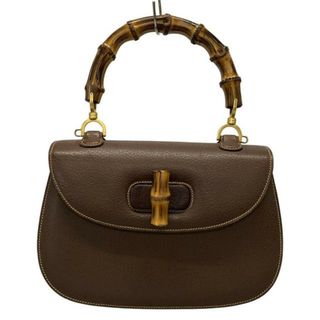 グッチ(GUCCI)のGUCCI(グッチ) ハンドバッグ バンブー 1227 ダークブラウン レザー(ハンドバッグ)