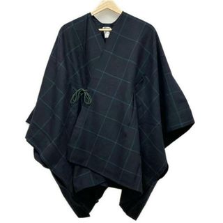 ソウソウ(SOU・SOU)のSOU・SOU(ソウソウ) ポンチョ レディース - ダークネイビー×ダークグリーン チェック柄/春/秋(ポンチョ)
