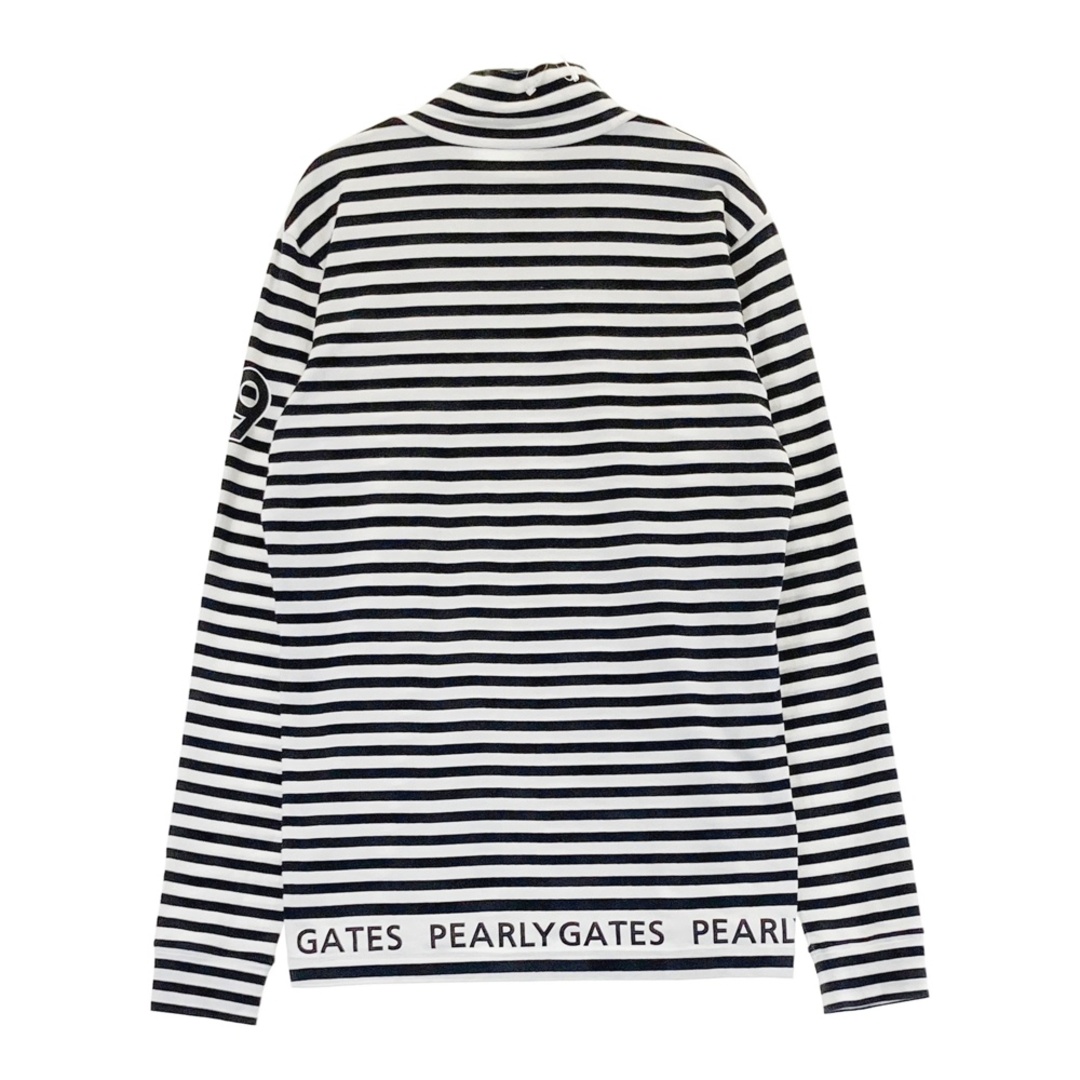 サイズ：4 PEARLY GATES パーリーゲイツ  ハイネック 長袖Tシャツ ボーダー柄 ホワイト系 [240101495216] ゴルフウェア メンズ ストスト スポーツ/アウトドアのゴルフ(ウエア)の商品写真