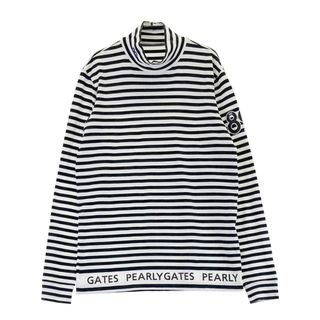 サイズ：4 PEARLY GATES パーリーゲイツ  ハイネック 長袖Tシャツ ボーダー柄 ホワイト系 [240101495216] ゴルフウェア メンズ ストスト(ウエア)