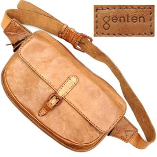 ゲンテン(genten)の最高級本革◆genten◆レザーウエストバッグ茶本皮ゲンテンボディバッグ1131(ボディバッグ/ウエストポーチ)