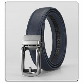 ♥即購入OK♥新品★シンプルステッチ牛革ベルト★ブルー藍色/120cm(腕時計(アナログ))