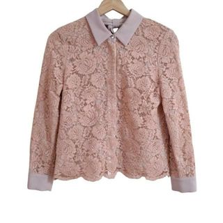 ジルスチュアート(JILLSTUART)のJILL STUART(ジルスチュアート) 長袖シャツブラウス サイズS レディース - ピンク×ライトピンク レース/リボン(シャツ/ブラウス(長袖/七分))