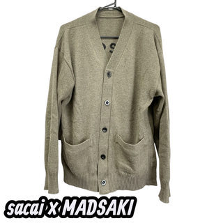 サカイ(sacai)の美品　sacai × MADSAKI　エンブロイダリー ニット カーディガン 1(カーディガン)