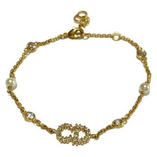クリスチャンディオール(Christian Dior)のDIOR/ChristianDior(ディオール/クリスチャンディオール) ブレスレット レディース美品  クレール ド リュヌ/CLAIR D LUNE ゴールド×クリア×アイボリー CDモチーフ(ブレスレット/バングル)