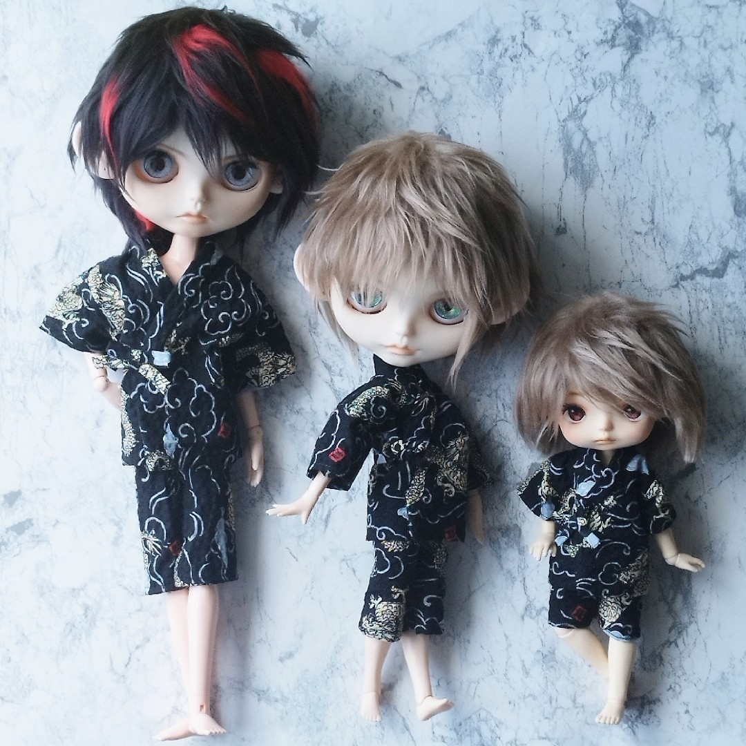 オビツ27　甚平　浴衣　着物　アウトフィット　アイシードール ハンドメイドのぬいぐるみ/人形(その他)の商品写真