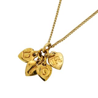 クリスチャンディオール(Christian Dior)の【5jgb0286】クリスチャンディオール ネックレス ディオールロゴ ハートモチーフ GPメッキ ゴールド【中古】レディース(ネックレス)