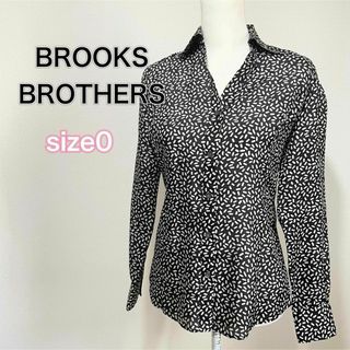 Brooks Brothers - 【美品】サイズS ブルックスブラザーズ シルク100% 長袖ブラウス 総柄 黒