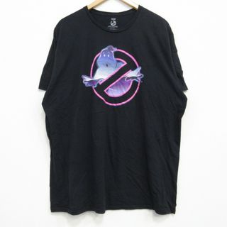 XL★古着 半袖 Tシャツ メンズ 映画 ゴーストバスターズ コットン クルーネック 黒 ブラック 25jul25 中古(Tシャツ/カットソー(半袖/袖なし))
