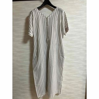 綿麻ストライプワンピース(ロングワンピース/マキシワンピース)