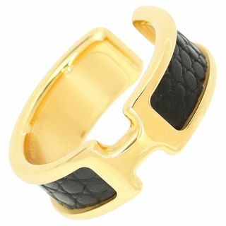 エルメス(HERMES)のエルメス イヤーカフ オランプGM リザード ノワール 黒 イエローゴールド イヤーカフス イヤカフ イヤリング アクセサリー ジュエリー 未使用 h-j863(イヤーカフ)