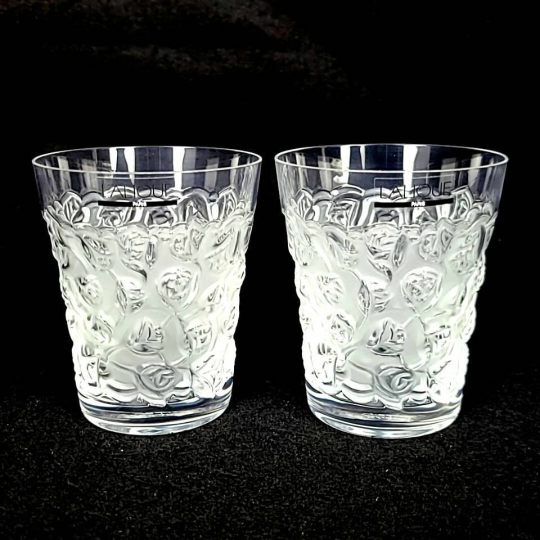 LALIQUE(ラリック)の☆未使用☆ラリック　LALIQUE　ローズ　タンブラーグラス　ペア　2客　箱つき インテリア/住まい/日用品のキッチン/食器(グラス/カップ)の商品写真