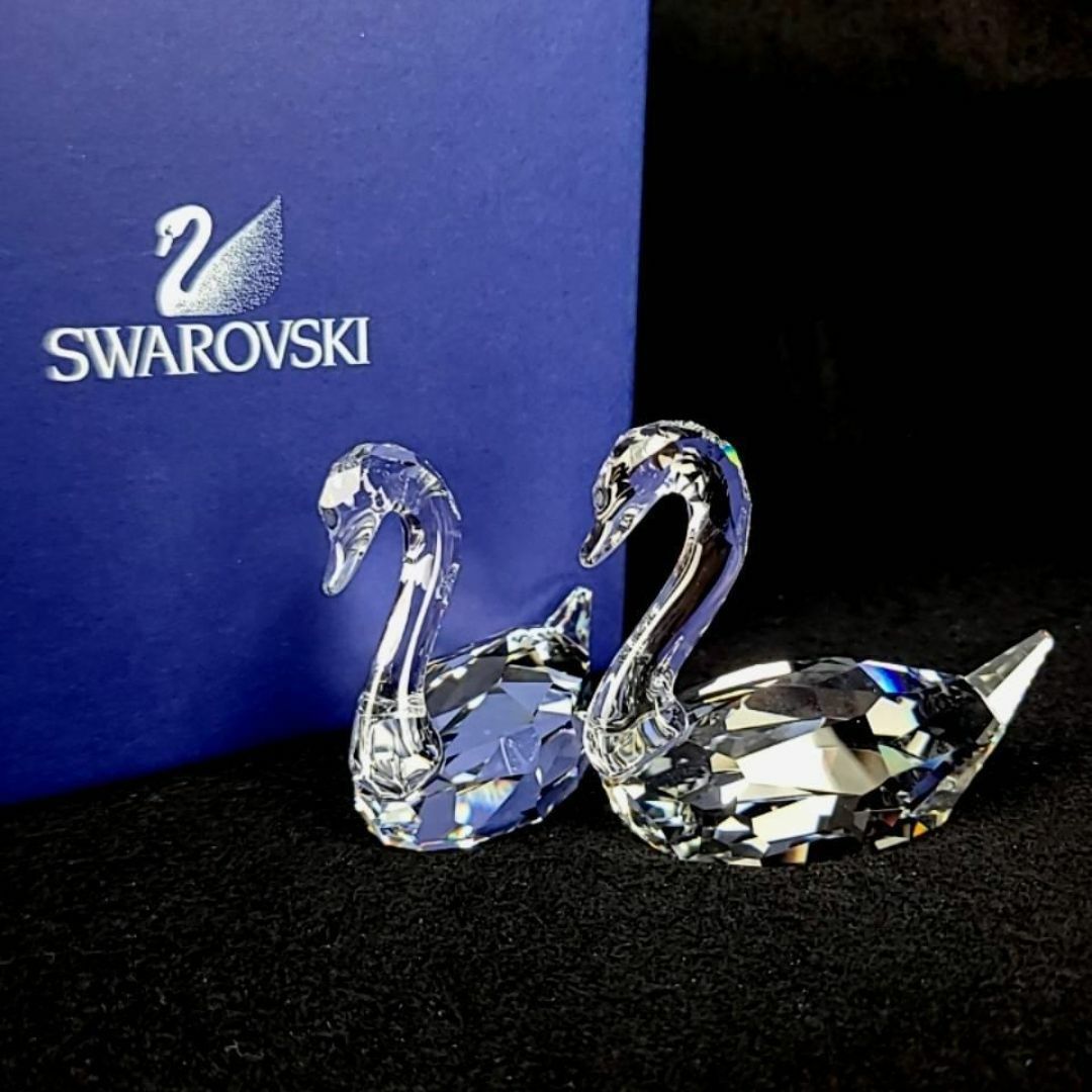●美品☆スワロフスキー　SWAROVSKI　スワン　2羽　セット　置物 インテリア/住まい/日用品のインテリア小物(置物)の商品写真