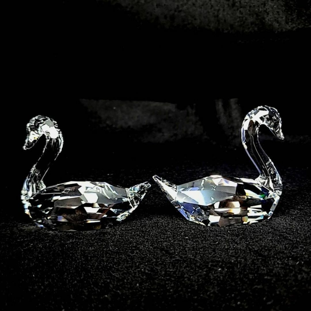 ●美品☆スワロフスキー　SWAROVSKI　スワン　2羽　セット　置物 インテリア/住まい/日用品のインテリア小物(置物)の商品写真
