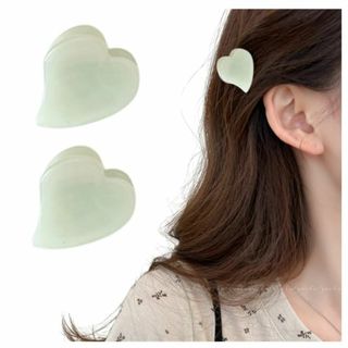 lua Citron 2コセット ミニ ハート キッズ ベビー ヘアピン くすみ(その他)