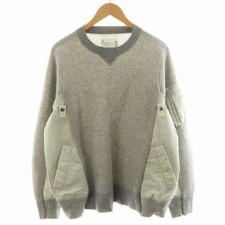 サカイ(sacai)のサカイ スウェット トレーナー ナイロン 切替 3 グレー SCM-058(その他)