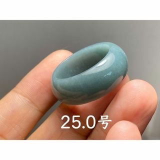 L13-01 広幅 25.0号 グアテマラ産 A貨 本翡翠 くりぬき リング(リング(指輪))