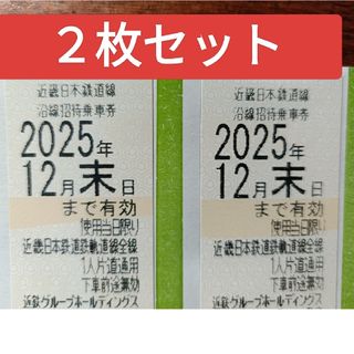 キンテツヒャッカテン(近鉄百貨店)の近鉄株主優待乗車券【全線通用】２枚セット(鉄道乗車券)