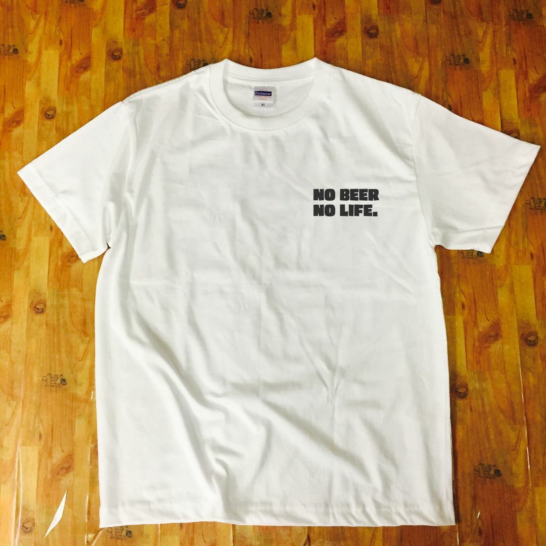 UnitedAthle(ユナイテッドアスレ)のビール好きTシャツ NO BEER NO LIFE 白 XL 綿100 レディースのトップス(Tシャツ(半袖/袖なし))の商品写真