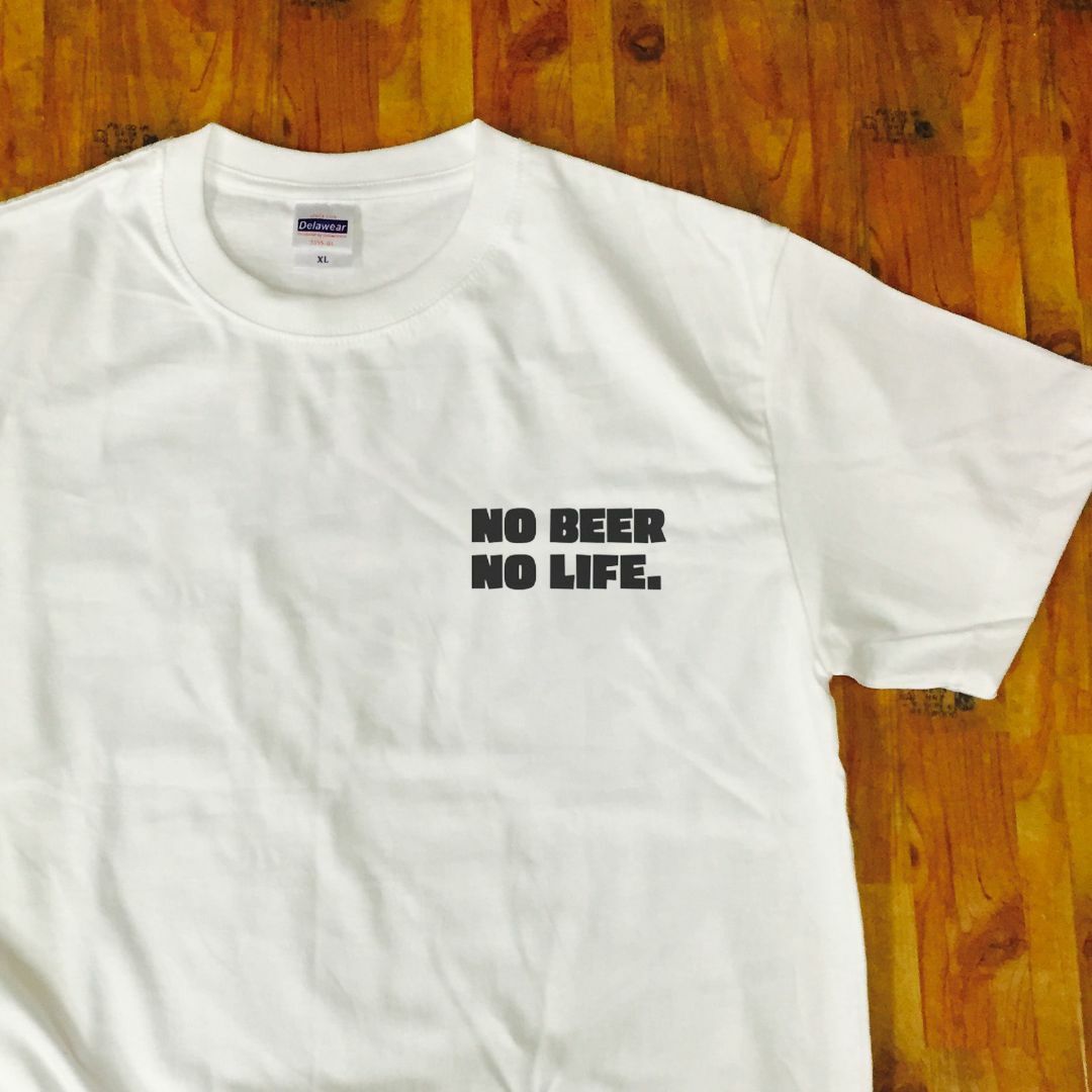 UnitedAthle(ユナイテッドアスレ)のビール好きTシャツ NO BEER NO LIFE 白 XL 綿100 レディースのトップス(Tシャツ(半袖/袖なし))の商品写真