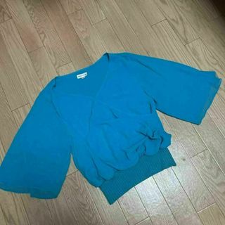 ベルスリーブシアーブラウス　M(カットソー(長袖/七分))