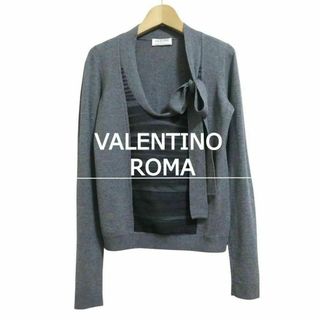 バレンティノ(VALENTINO)の美品 ヴァレンティノローマ シルク×カシミヤ混 リボン 長袖 ニット セーター(ニット/セーター)