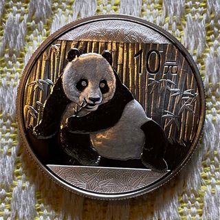 2015年 純銀 パンダ銀貨 1オンス中国 10元 シルバーコイン在庫残1枚(金属工芸)