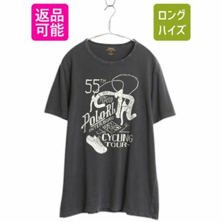 ポロ ラルフローレン プリント 半袖 Tシャツ メンズ L / 古着 カットソー コットン 自転車 サイクリング グラフィック イラスト ブラック