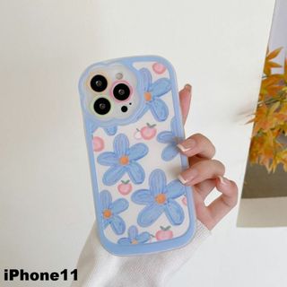 iphone11ケース カーバー TPU お洒落ブルーdh