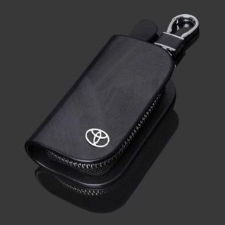 トヨタ(TOYOTA) キーケース レザー 革 キーカバー 高級 黒 1(キーホルダー)