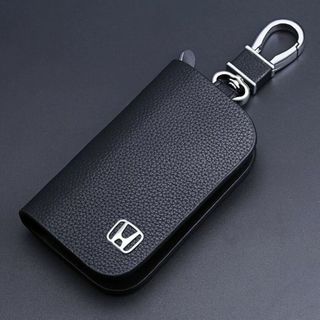 ホンダ HONDA キーケース レザー 革 キーカバー 高級 黒 オシャレ1(キーホルダー)