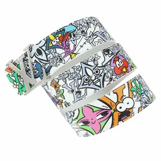 ルイヴィトン(LOUIS VUITTON)のルイヴィトン ベルト メンズ LV イニシャル 40MM リバーシブル M0662 モノグラム コミック ホワイト マルチカラー シルバー金具 新品 1771(ベルト)