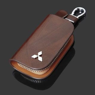 三菱(MITSUBISHI)キーケース レザー 革 キーカバー 高級 黒 1(キーホルダー)