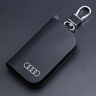 アウディ(AUDI)キーケース レザー 革 キーカバー 高級 黒 1(キーホルダー)