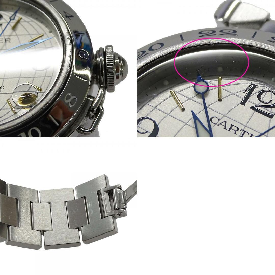 Cartier(カルティエ)のカルティエ Cartier 時計 ボーイズ ブランド パシャC メリディアン GMT デイト 自動巻き AT ステンレス SS W31029M7 シルバー ラウンド 磨き済み【中古】 メンズの時計(腕時計(アナログ))の商品写真