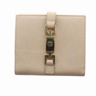 グッチ(GUCCI)のグッチ GUCCI ジャッキー 二つ折り財布 ウォレット レザー ロゴ ピンク(財布)